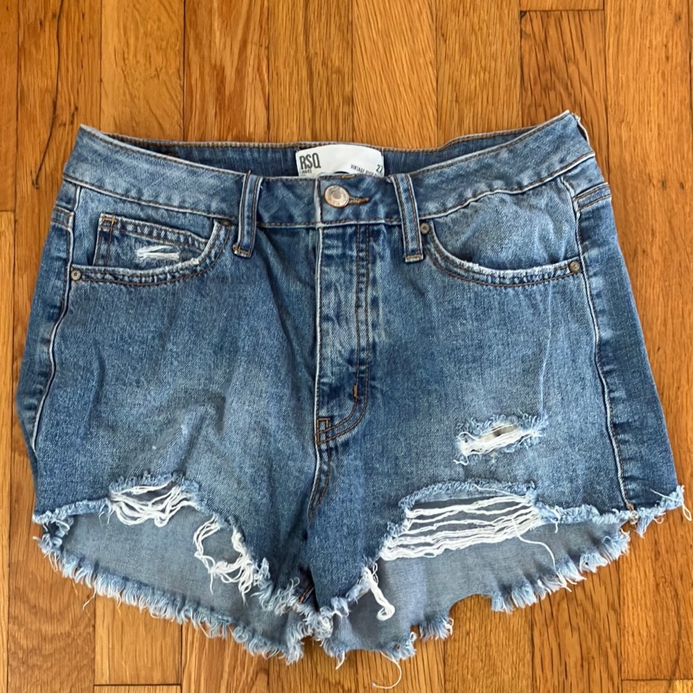 vintage high rise jean shorts